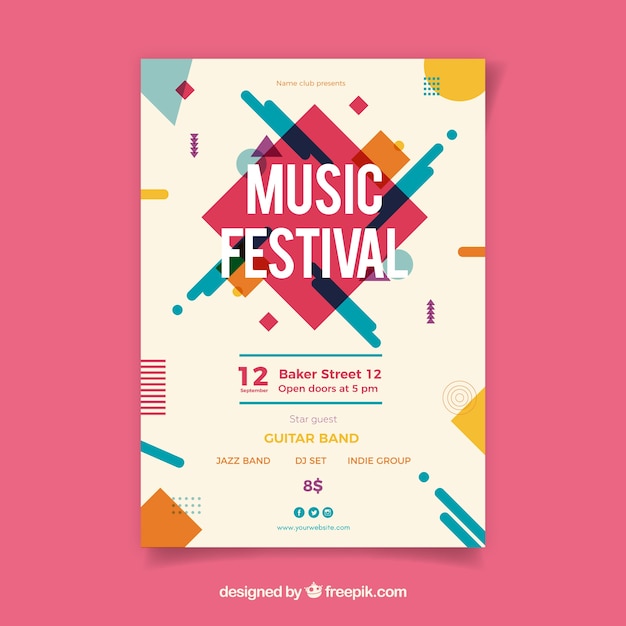 Free Vector Music Festival Poster With Instruments In Flat Style Find & download the most popular poster psd on freepik free for commercial use high quality images made for creative projects. music festival poster with instruments