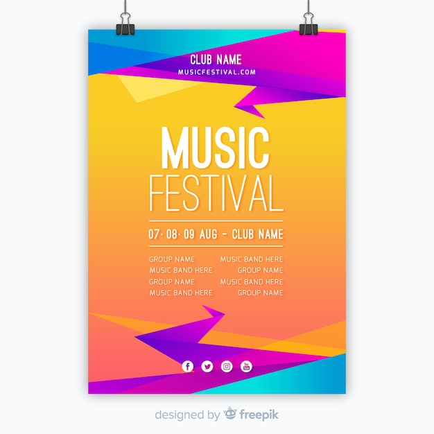 Free Vector | Music festival poster