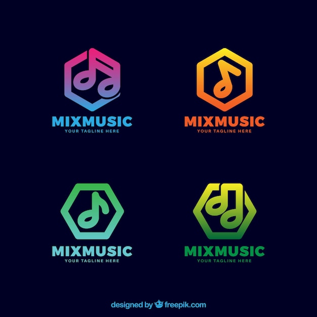 Download Free Download This Free Vector Music Logo Collection With Gradient Style Use our free logo maker to create a logo and build your brand. Put your logo on business cards, promotional products, or your website for brand visibility.