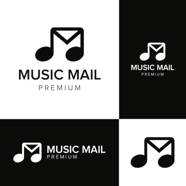 Premium Vector | Music mail logo icon vector template