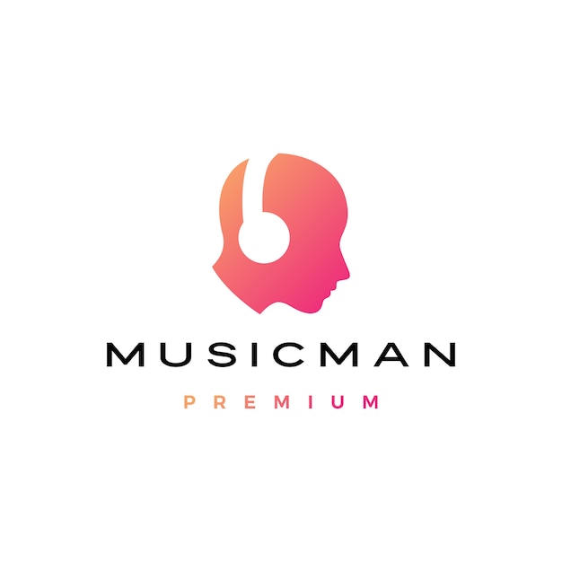 Download Free Music Man Human Head With Headphone Logo Premium Vector Use our free logo maker to create a logo and build your brand. Put your logo on business cards, promotional products, or your website for brand visibility.