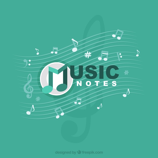 Free Vector | Music notes on green background