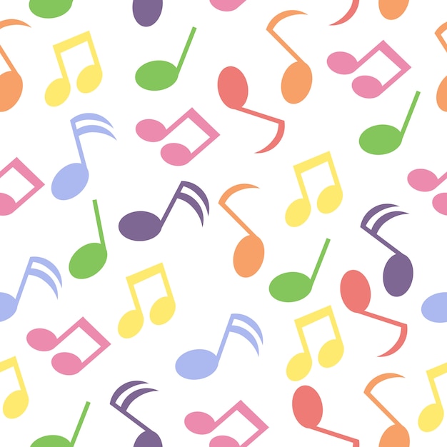 Music notes pattern background Vector Free Download