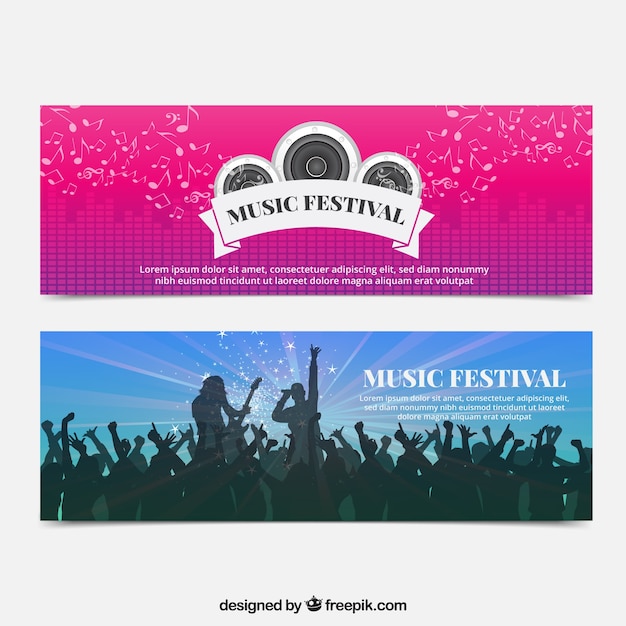 Premium Vector | Music party banners