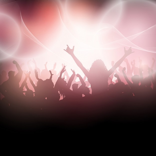 Music party, silhouettes