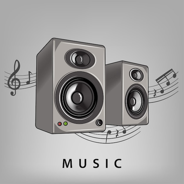 Premium Vector Music Speaker Icon Cartoon Illustration Of Music