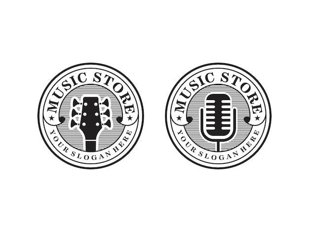 Download Free Music Store Vintage Logo Design Template Premium Vector Use our free logo maker to create a logo and build your brand. Put your logo on business cards, promotional products, or your website for brand visibility.