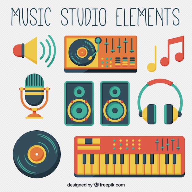 Download Music studio equipment Vector | Free Download