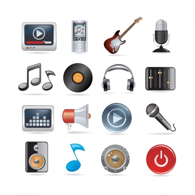 Download Musical icon collection Vector | Free Download