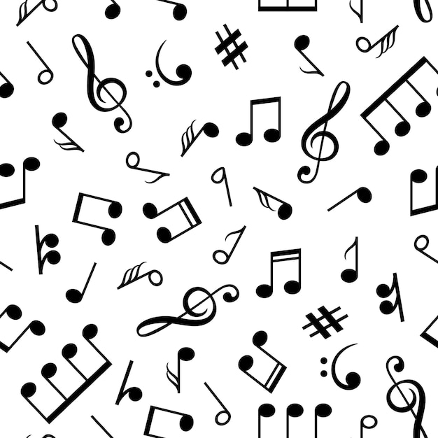 Premium Vector | Musical notes pattern.