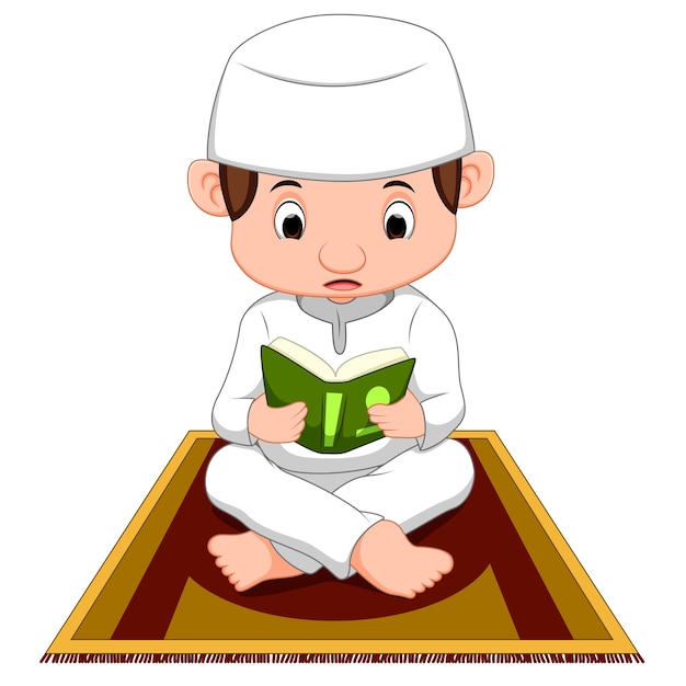 Download Muslim boy praying | Premium Vector