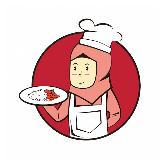 Download Logo Female Chef Chef Hijab Vector PSD - Free PSD Mockup Templates