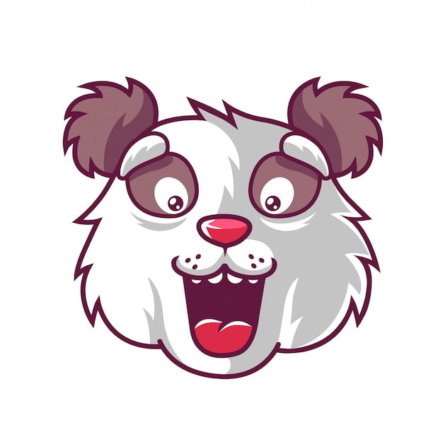 Muzzle fun panda who is pleasantly surprised. Premium Vector