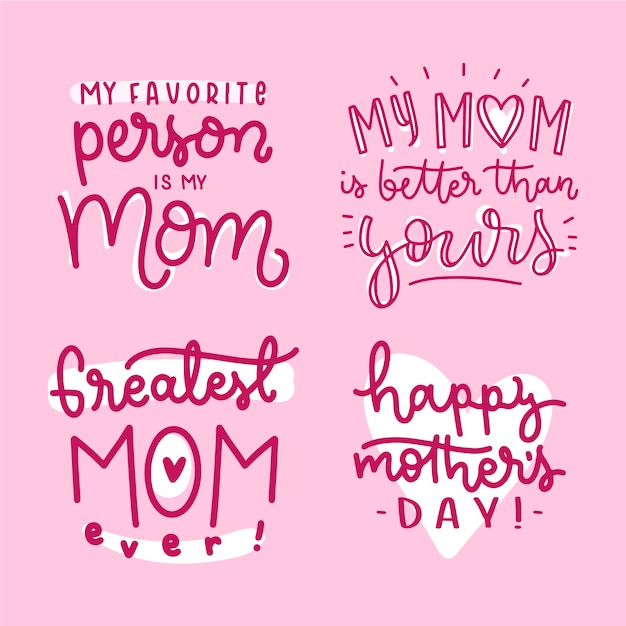 Free Vector | My favorite person is my mother hand drawn badge