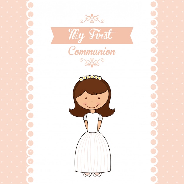 My first communion Premium Vector