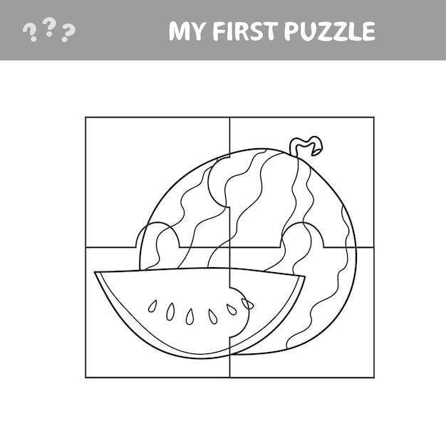 Premium Vector | My first puzzle - easy educational paper game for kids