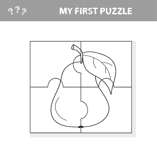 Premium Vector | My first puzzle - fruits, puzzle and coloring book ...