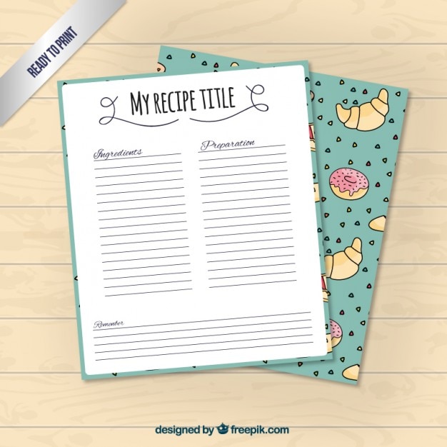 my-recipe-title-template-vector-premium-download