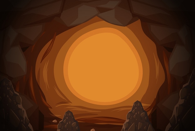 A mystery cave hole | Premium Vector