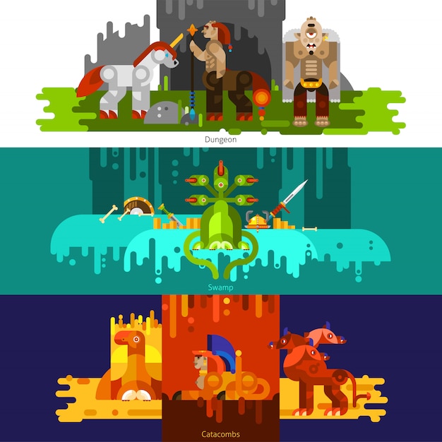 Mythical Creatures Banners Horizontal