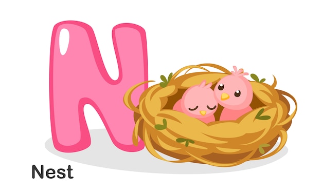 N for nest Vector | Premium Download