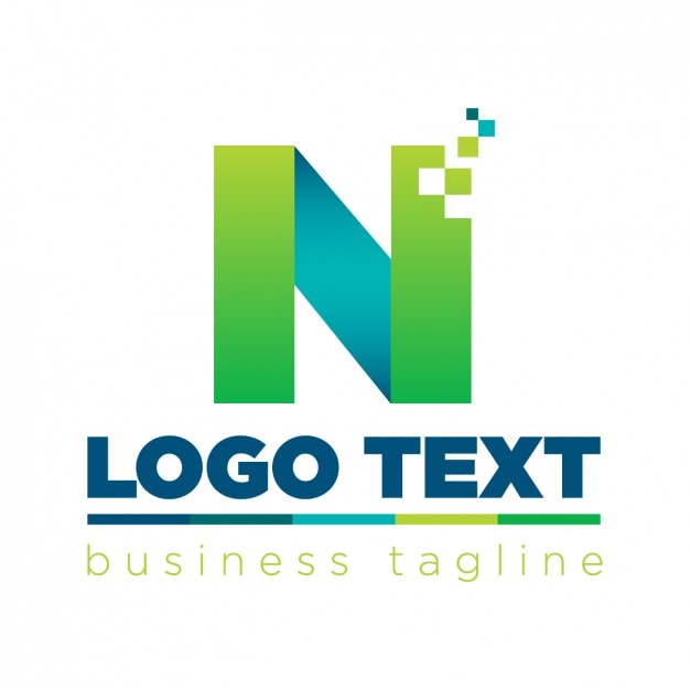 技術的なスタイルの文字nのロゴ 無料のベクター