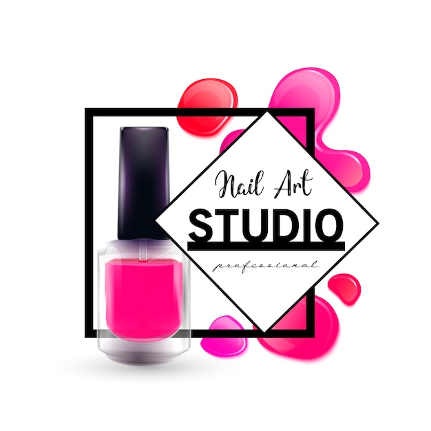 Download Nail art studio logo design template. | Premium Vector