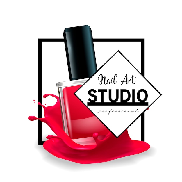 Download Premium Vector | Nail art studio logo design template.
