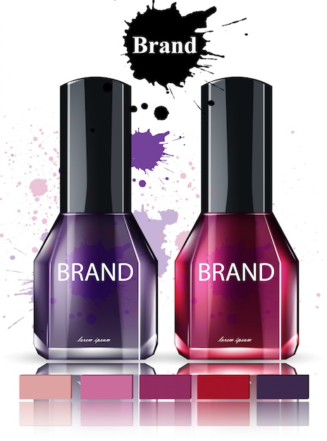 Download Premium Vector | Nail polish cosmetics watercolor mockup