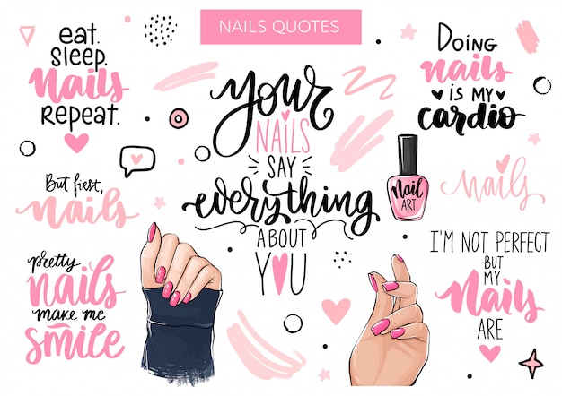 Download Free Nails And Manicure Set With Woman Hands Handwritten Lettering Use our free logo maker to create a logo and build your brand. Put your logo on business cards, promotional products, or your website for brand visibility.