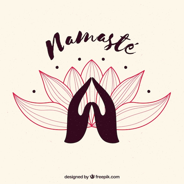 Free Vector | Namaste gesture with flower