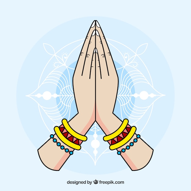 Namaste gesture with fun style Vector | Free Download