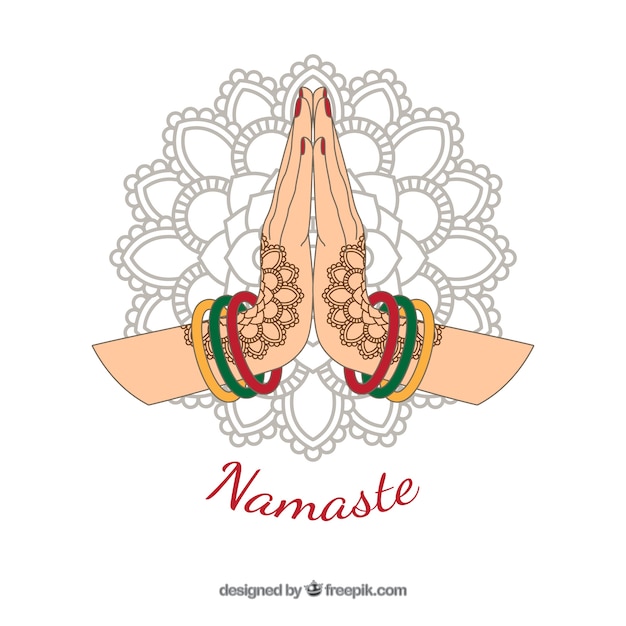 Namaste Greeting Background With Hand Drawn Mandala Free Vector   Namaste Greeting Background With Hand Drawn Mandala 23 2147704225 