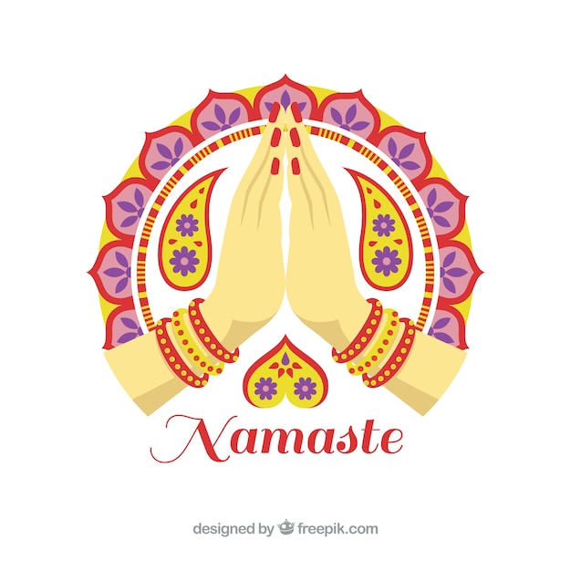 Namaste greeting decorative background Vector | Free Download