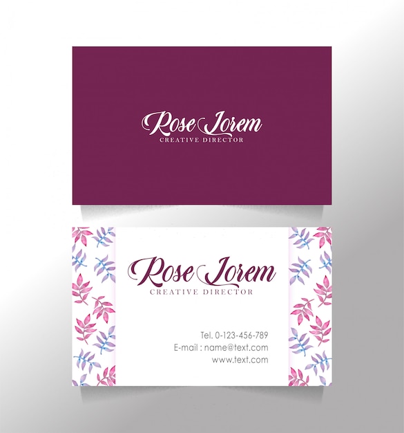 Name card purple magenta template  Premium Vector