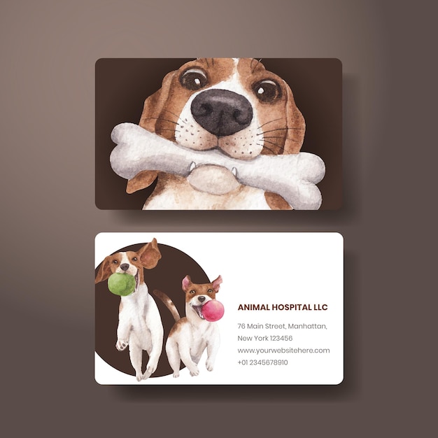 premium-vector-name-card-template-with-cute-dog-concept-watercolor-style