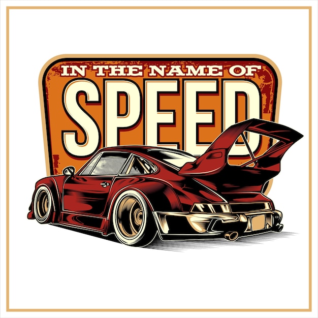 premium-vector-in-the-name-of-speed-vintage-illustration