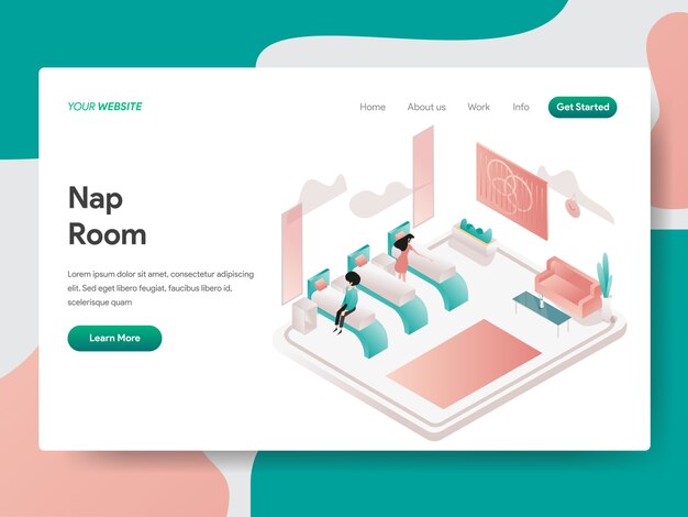 Nap room for web page Premium Vector