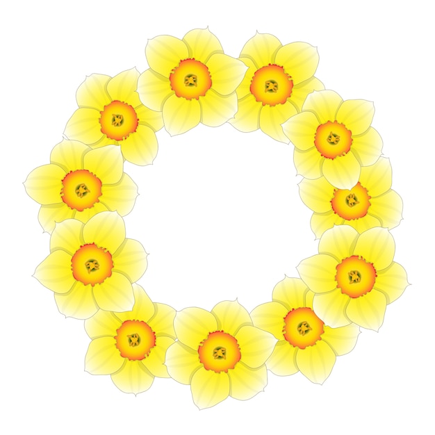 Download Premium Vector | Narcissus flower wreath