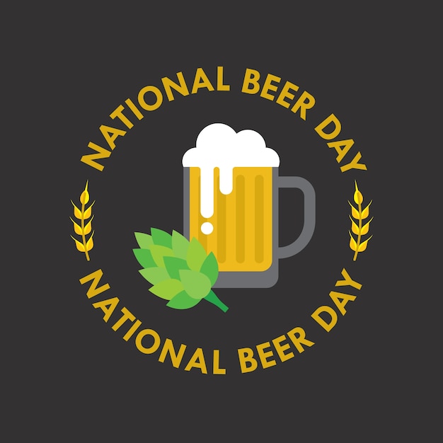 Free Vector | National beer day vector illustration in flat style