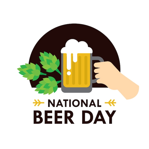 National Beer day vector illustration in flat style Vector Free Download