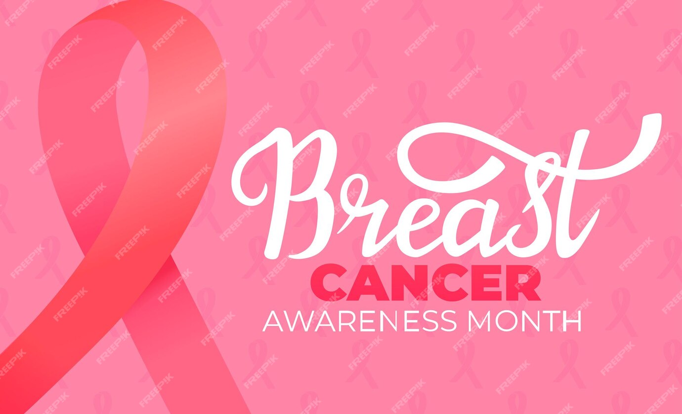 Premium Vector | National breast cancer awareness month banner with ...