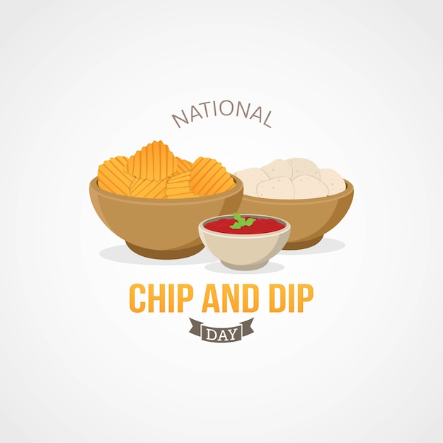 National chip and dip day Premium Vector