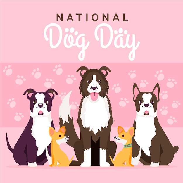 Free Vector National dog day illustration