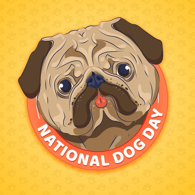 Free Vector | National dog day illustration