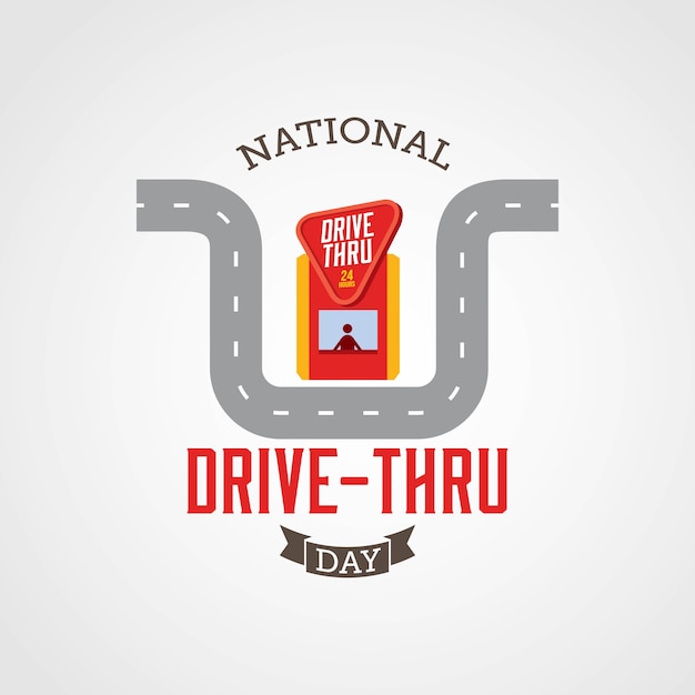 National drivethru day Premium Vector