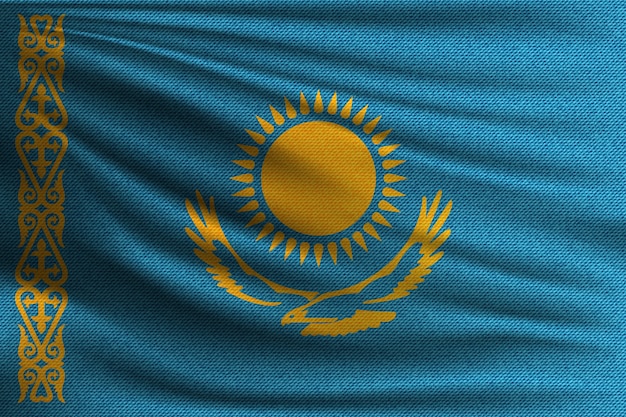 Download The national flag of kazakhstan. | Premium Vector
