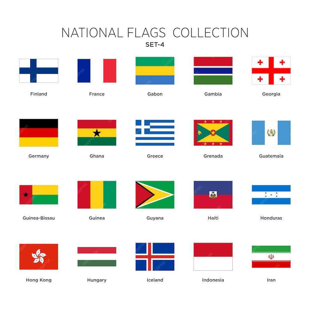 Premium Vector National Flags Collection Set