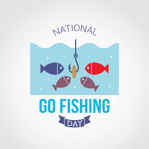 Premium Vector National go fishing day