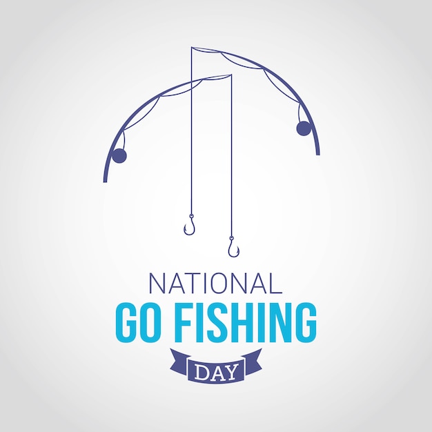 Premium Vector National go fishing day